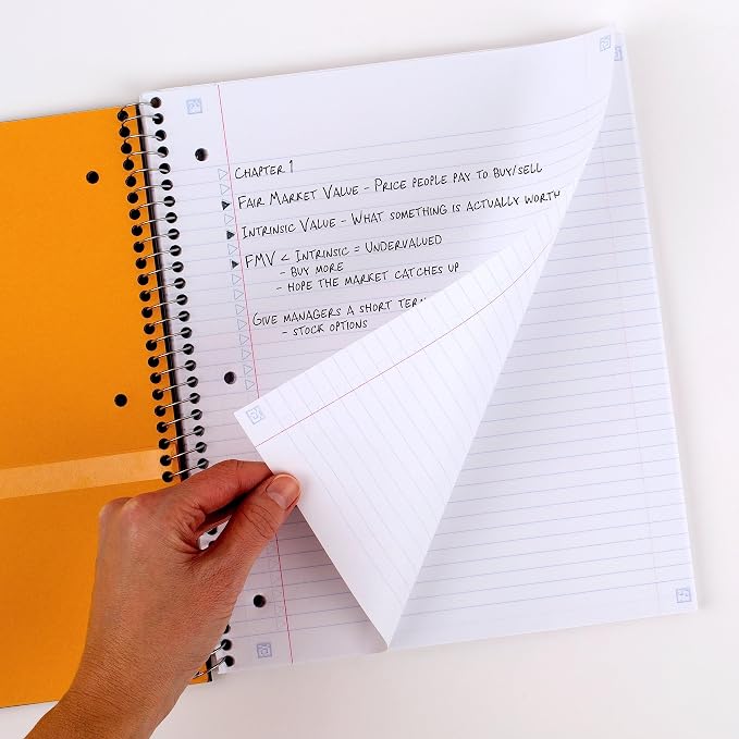 Five Star Spiral Notebooks + Study App, 3 Pack, 1-Subject, College Ruled Paper, 100 Sheets, 11" x 8-1/2", Black, White, Amethyst Purple (820188-ECM)