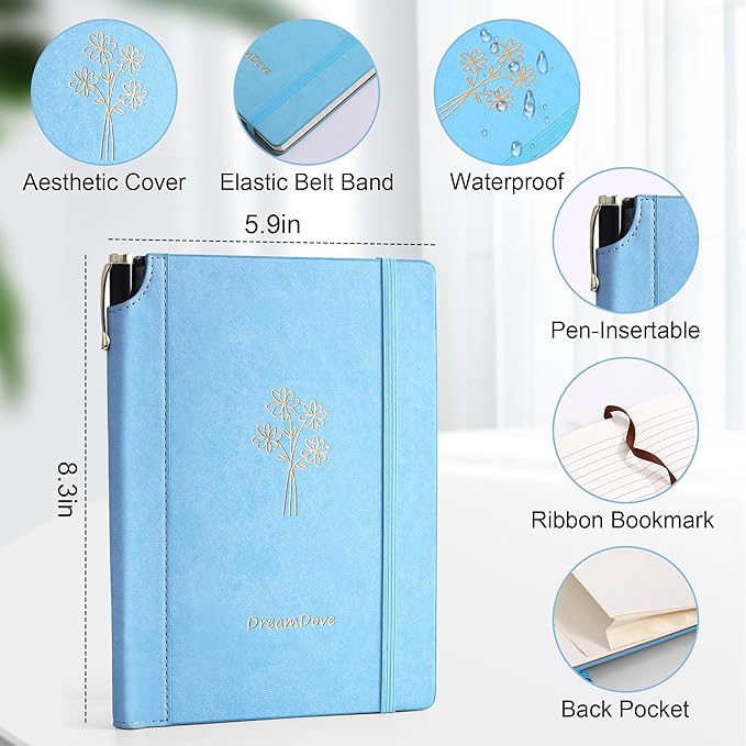 2026 Planner Undated Weekly Planner Notebooks A5 Week Plan Notepad Size 5.5'' X 8.1'' Inner Pocket ,Lined and Notes, No Dated Weekly To Do List Planner Notebook With Goal & Habit Tracker Organizer 100GSM Thick Paper, Pen Holder， Perfect For Office Home...