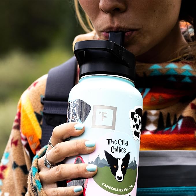 IRON °FLASK 40 oz Wide Mouth Water Bottle with 3 Lids | Insulated Stainless Steel Sports Water Bottle with 3 Leakproof Lids - BPA Free, Cold 24 Hrs, Sweat Free (Cobalt)