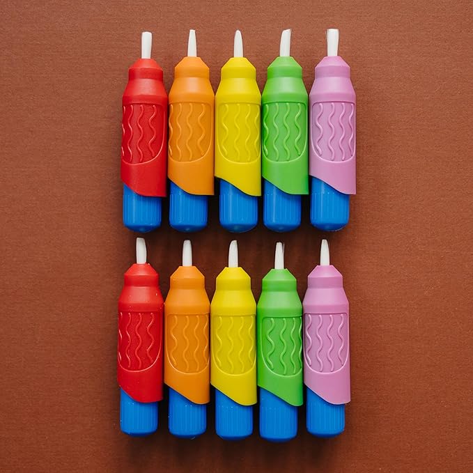 10 Multi-Color Aqua Brushes, Paint with Water Brush Set, Replacement Water Doodle Wow Pens by Kanga Toys for Drawing Books or Magic Mats, for Kids Ages 3+
