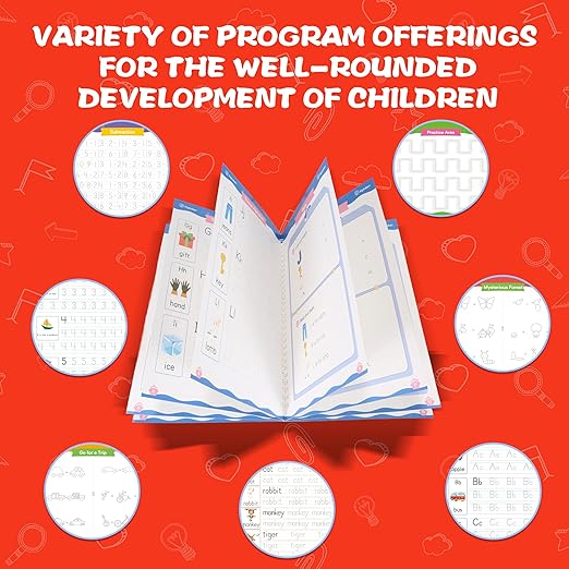 Magic Grooved Writing Practice for Kids Ages 3–5 - Reusable Grooved Writing Books for Kids 3–5 - Handwriting Practice for Kids 5–7 - Preschool Tracing Books & Learning Activities