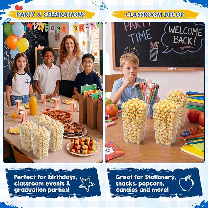 24 Pcs Back to School Notebook Popcorn Boxes Teacher Gift Boxes Kit Popcorn Holders Welcome Classroom Candy Treat Containers for Students Teacher Supplies Preschool Kindergarten