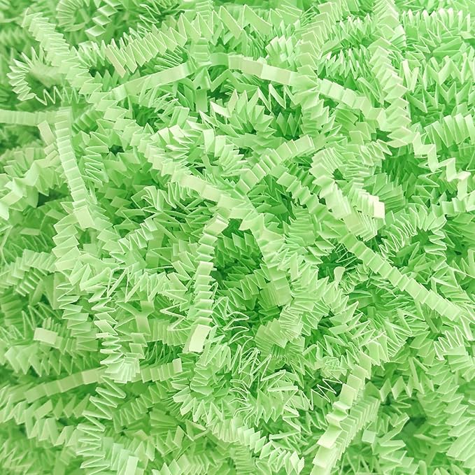 1LB Crinkle Cut Paper Shred Filler for Gift Box Bag and Basket On Easter Day(Light green)
