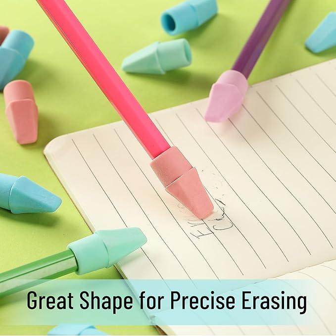 Mr. Pen- Pencil Erasers Toppers, 120 Pack, Pastel Color, Latex Free, No Smudge, Mr Pen Erasers for Pencils