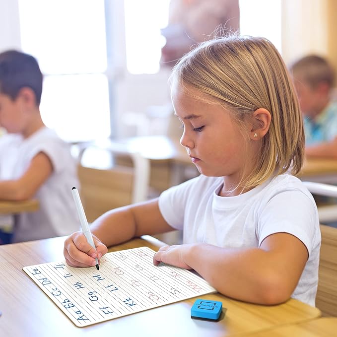 Scribbledo Dry Erase Handwriting Practice for Kids 9 x 12 inch Alphabet Tracing Board Whiteboard Letter Tracing for Kids Ages 3-5 Write and Wipe Alphabet Practice Cards Letters Writing Board