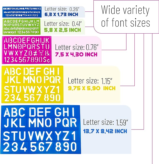 Mr. Pen Letters and Numbers Alphabet Templates, Letter Stencils, Pack of 5