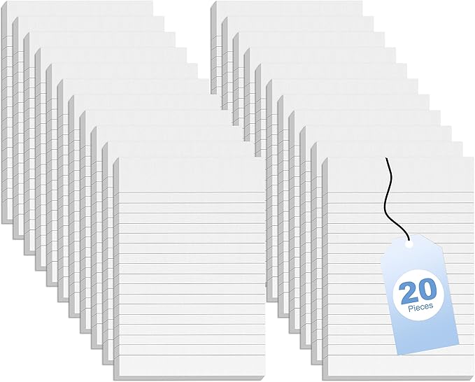 20 Pack Note Pads 50 Sheets Small Notepads 4x6 Inch Lined Writing Memo Pads for Home Office School Refills Scratch Pads with Pad Narrow Ruled Mini Pocket Writing Pads of Paper for Students and Teacher