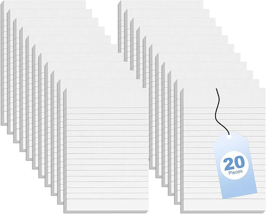 20 Pack Note Pads 50 Sheets Small Notepads 4x6 Inch Lined Writing Memo Pads for Home Office School Refills Scratch Pads with Pad Narrow Ruled Mini Pocket Writing Pads of Paper for Students and Teacher