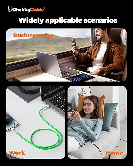 chubbycable Couple Chubby 2 Pack 120W USB C Cable Extra Thick Silicone Fast Charging Cable Compatible with iPhone 17-15 Series iPad Galaxy Series, Black+Gray, USB-A to Type-C, 4.9FT