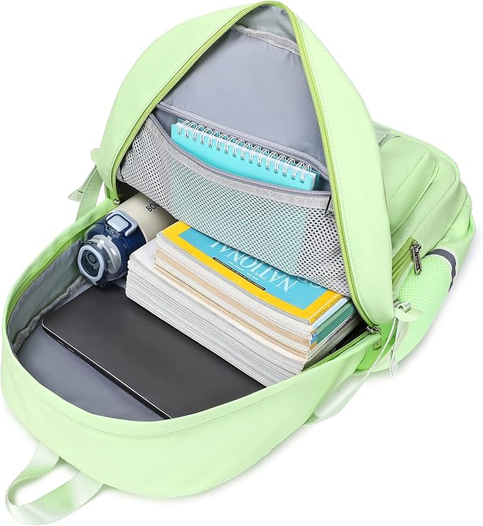 abshoo Big Student Laptop Backpack For College Women Middle High School Teen Girls Bookbag Travel Daypack (Greenyellow)