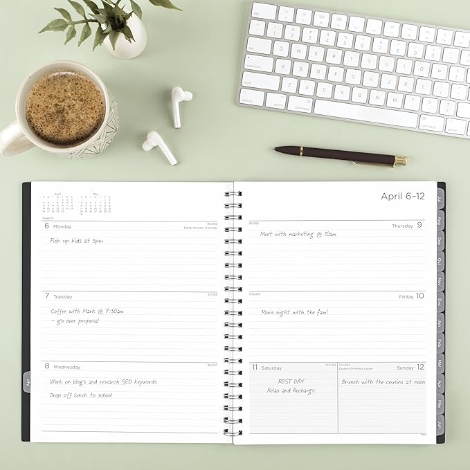 Mead Planner 2026-2027 Weekly & Monthly Academic 15-Month April-June, 8.5" x 11", Black (CAW62005)