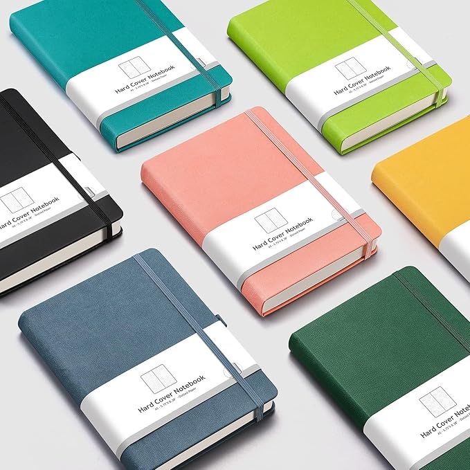AHGXG Dotted Journal - 320 Numbered Pages Dot Grid Notebook A5 Thick Journal, 100gsm Thick Dotted Paper, Leather Hardcover,Inner Pocket, 5.75'' × 8.38''