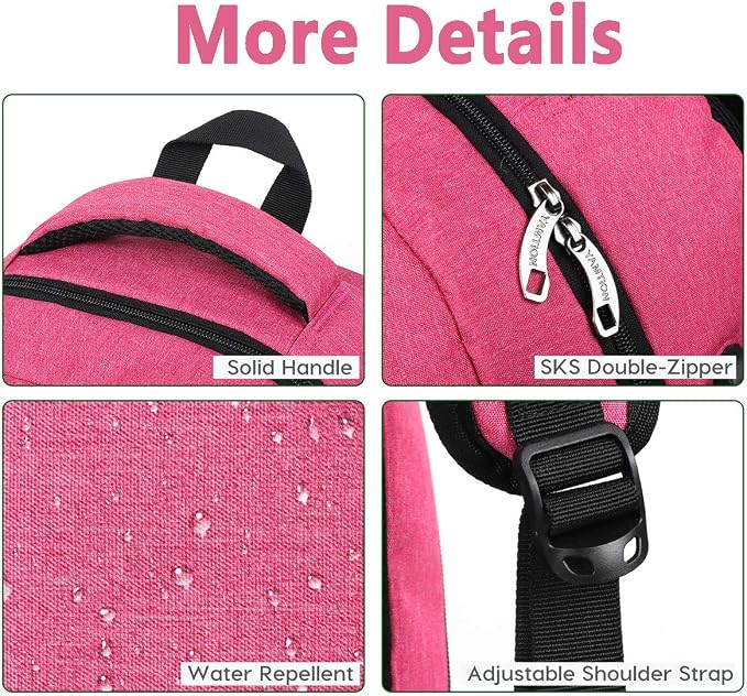 YAMTION Backpack for Women,School Backpack for Teen Girls College Backpack with USB Charging Port,Pink