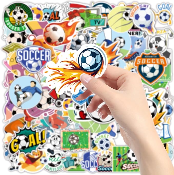 Soccer Party Favors - 100 PCS Soccer Stickers for Kids | 2026 World Game Cup Merchandise Gifts Activities Birthday Toys Games Crafts for Goodie Bags Gift Bags