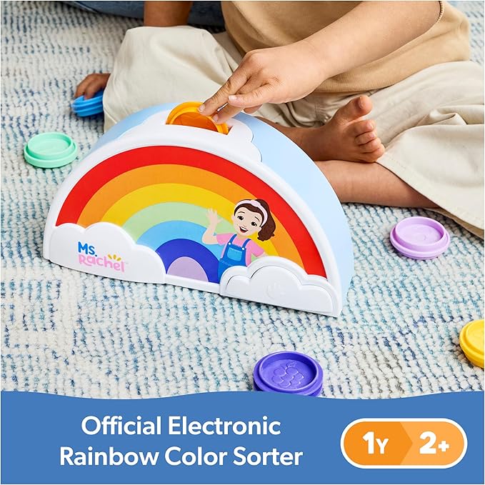 Ms. Rachel Official Electronic Rainbow Color Sorter with Lights, Music & Sounds, 7 Colors, Educational Toys & Toddler Toys for Girls & Boys Ages 1-2+