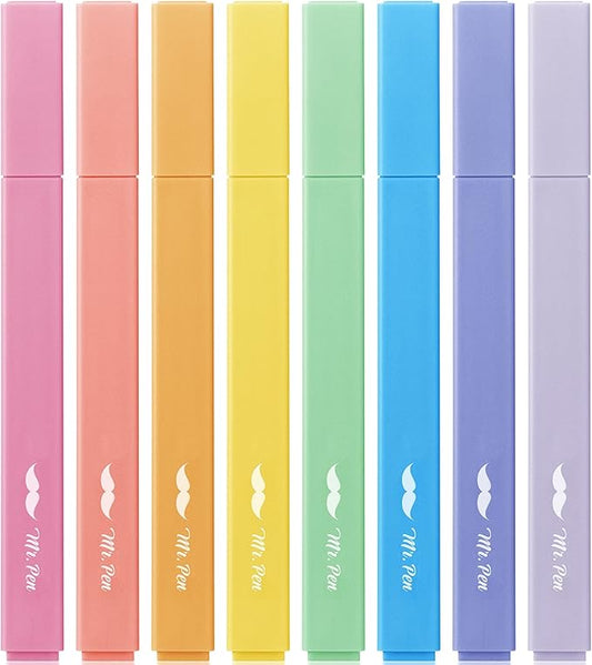 Mr. Pen- Aesthetic Highlighters No Bleed, 8 Pack, Assorted Colors, Chisel Tip, Cute Highlighters Assorted Colors for Journaling, Highlighting, Underlining, Fast Dry, Back to School Supplies