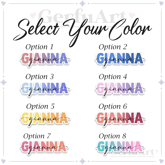 Custom Name Sticker - Customizable Colorful Stickers - Vinyl Decals for Laptops, Hydro Flasks, Phones, Water Bottles, Notebook, Helmet, Tumbler, Phone Case