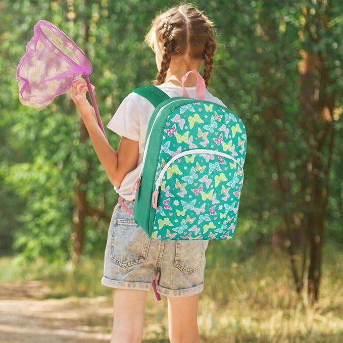 Trail maker 15 Inch Kids Backpacks for Boys & Girls | Preschool, Kindergarten, Elementary School Backpacks with Adjustable, Padded Straps (Beautiful Butterflies)
