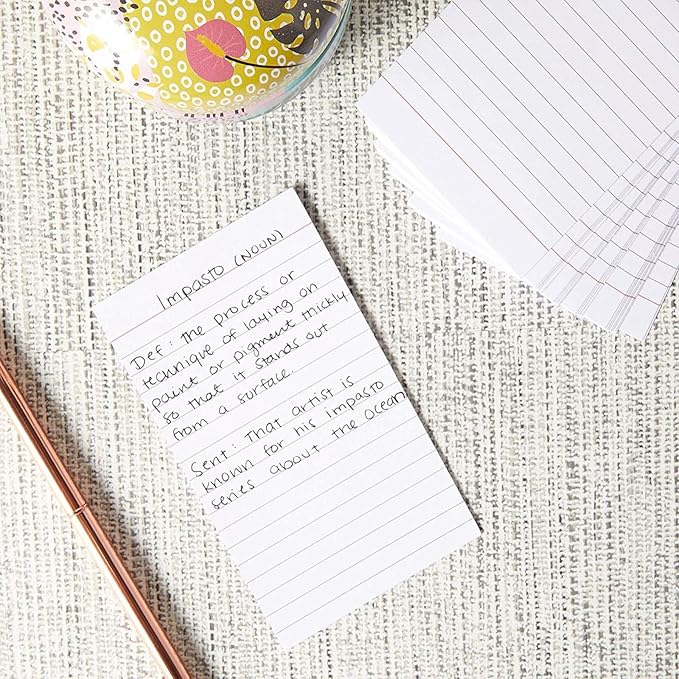 Okuna Outpost 300 Pack Vertically Ruled Index Cards - Lined Paper Vertical NoteCards - Portrait Style (3 x 5 In)