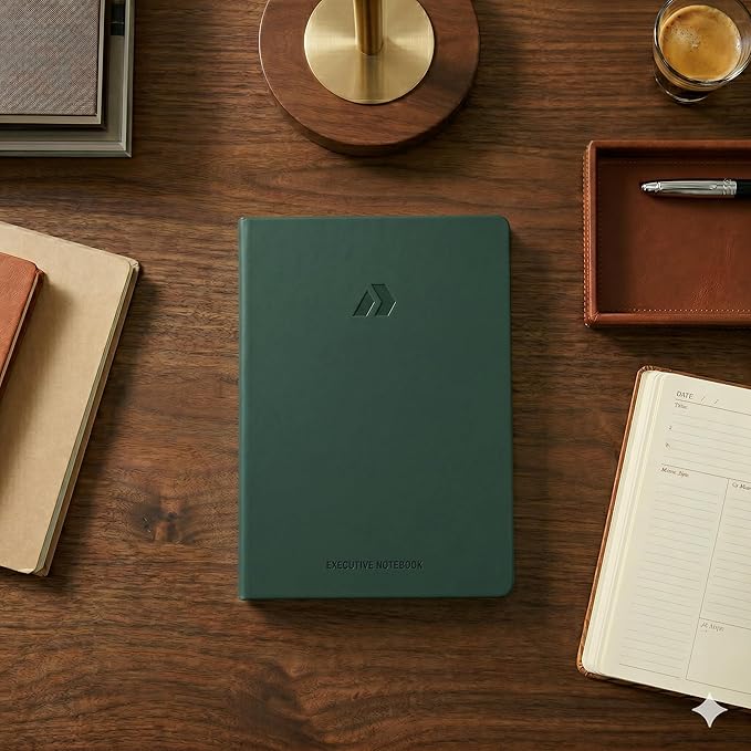 Nextnoid Lined Hardcover Journal Notebook - 120 GSM Thick Paper A5 Notebook Journal for Men 160 Pages - Perfect Journals for Writing, Journaling and Note-Taking (Green,Ruled)