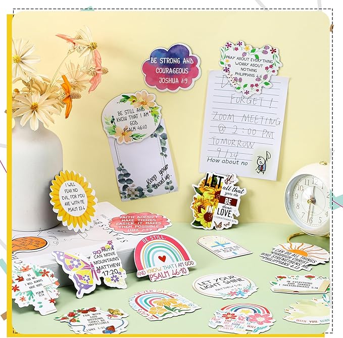 Sinmoe 24 Pieces Inspirational Fridge Magnets for Girls Bible Verse Locker Magnets for Girls Cute Motivational Quotes Refrigerator Decorations for School Classroom Whiteboard Office(Bible Style)