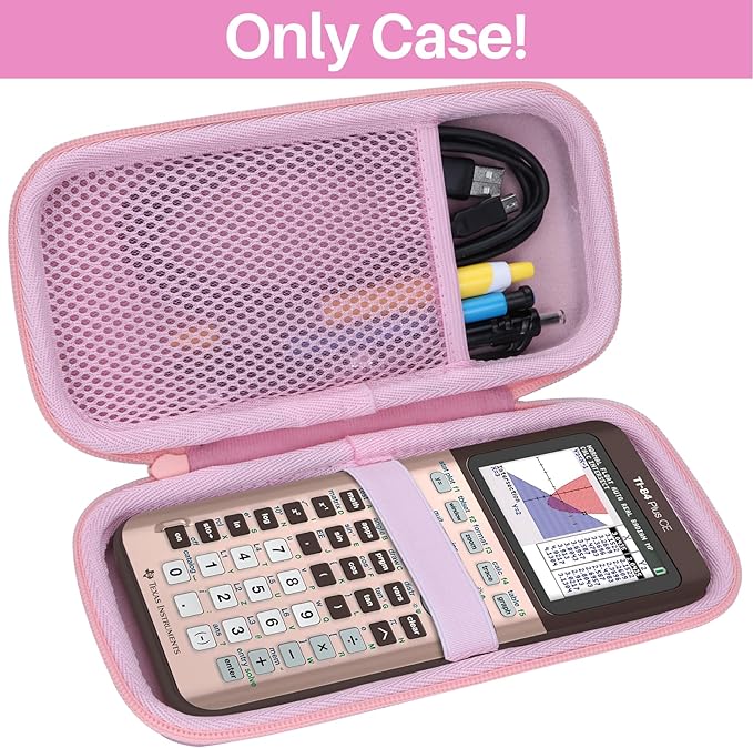 Lebakort Hard Case Compatible with Texas Instruments TI-84 Plus CE/TI-84 Plus/TI-84 Evo/TI-Nspire CX II CAS/TI-Nspire CX II/TI-83 Plus/TI-89 Titanium/TI-85/TI-86 Color Graphing Calculator (Rose Gold)