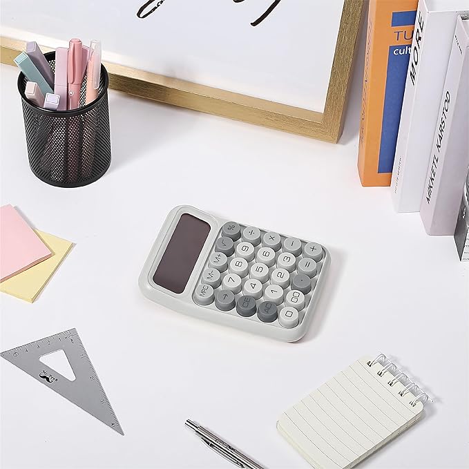 Mr. Pen- Mechanical Switch Calculator, 12 Digit Large LCD Display, Gray with Big Buttons, Mechanical Switch Calculator for Home, School, Office