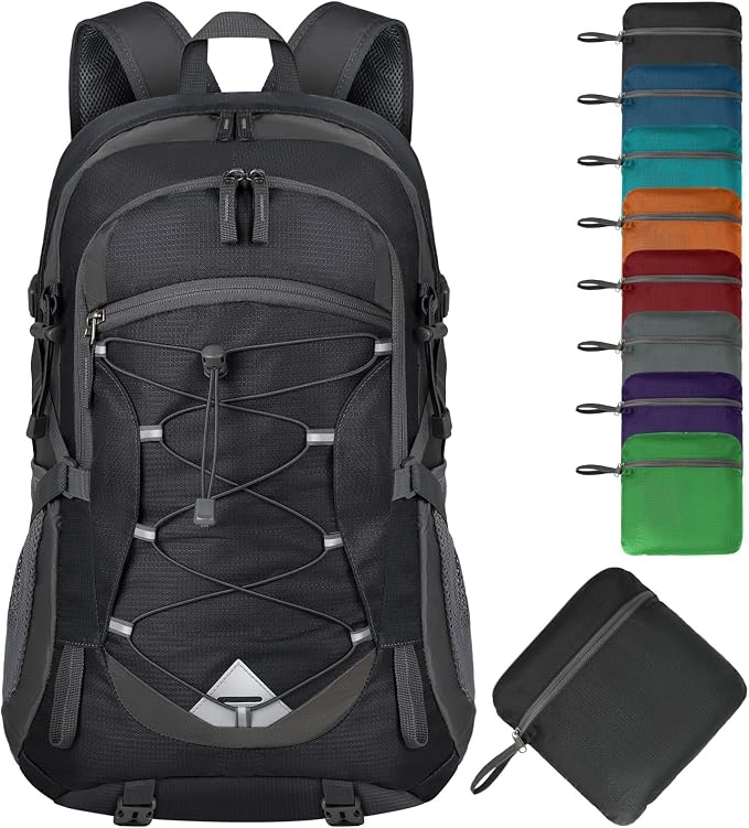 IGOLUMON Hiking Backpack 40L Packable Lightweight Camping Daypack Men Women | Multi-compartment storage Water-resistant Foldable Nylon Material Hiking Day pack for Camping Cycling Outdoor