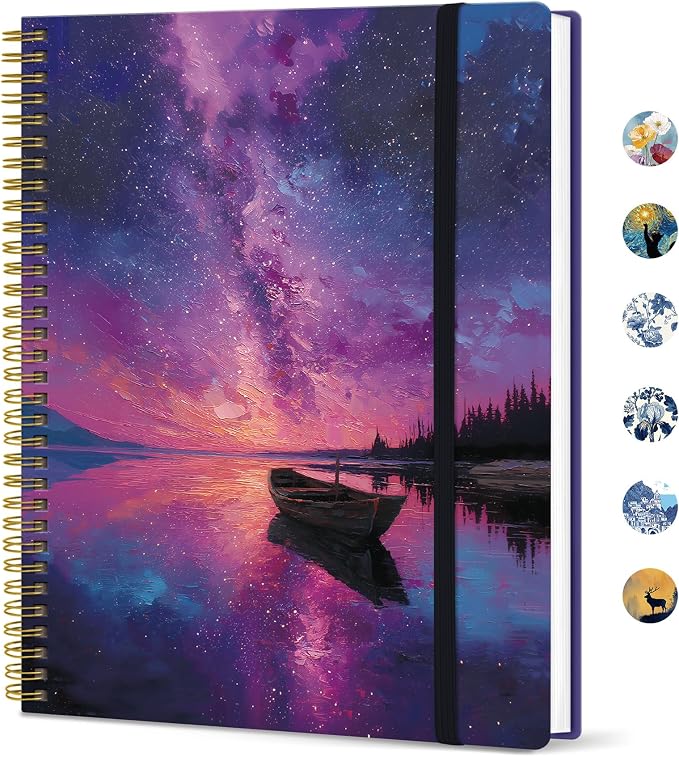 Taja Large Spiral Lined Journal for Women and Men, Notebook for Work
