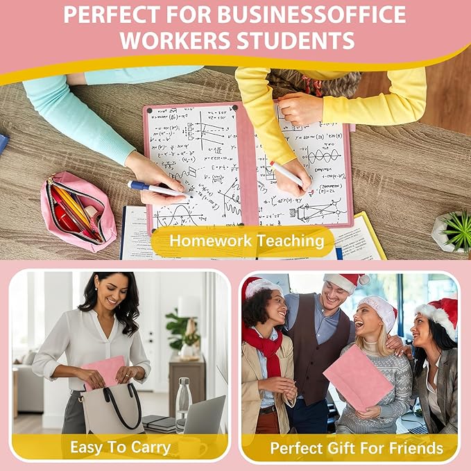 Feifeiya 6 Sides Dry Erase Notebook Portable White Board 12"x9"(a4) Travel Dry Erase White Board Notebook Foldable Anti-ghosting Surface for Office, School, Study, Travel & Business Meeting Planning
