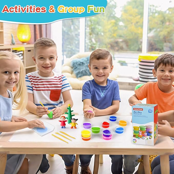 GAGATOAD 36 Colors Ultra Light Air Dry Clay Kit with Pressing Board Modeling Clay Plastic Tools, with Guide Book for Boys and Girls Age 3-12 Year Old Gift Toy Clay Art Crafts