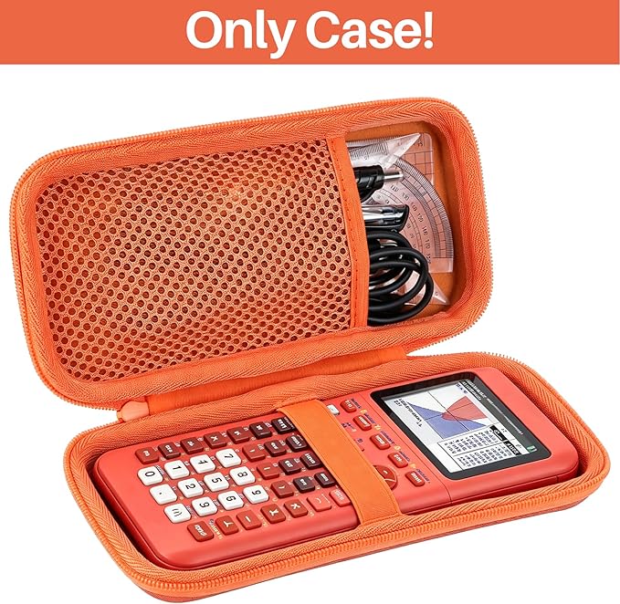 Lebakort Hard Case Compatible with Texas Instruments TI-84 Plus CE/TI-84 Plus/TI-Nspire CX II CAS/TI-Nspire CX II/TI-83 Plus/TI-89 Titanium/TI-85/TI-86 Color Graphing Calculator (Orange Case)