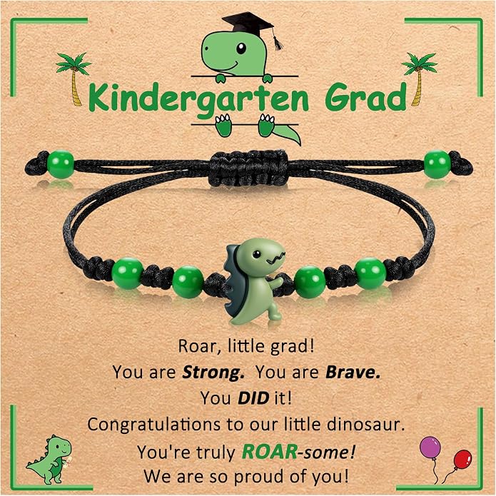 PEALICIOUS Dinosaur Bracelets for Boys, Back to School Birthday Son Gifts | First Day of Kindergarten Bracelet, Adjustable Dino Gifts Match Dinosaur Costume, Birthday Gifts for Boys Son Grandson