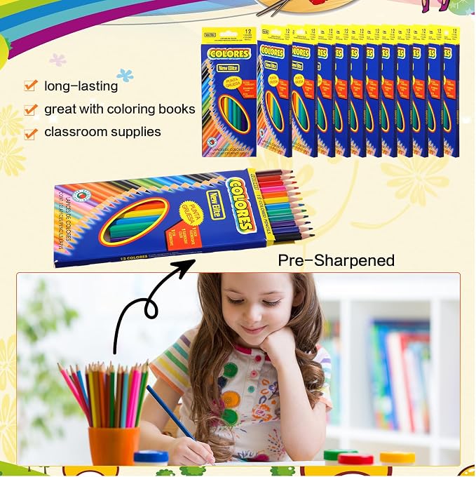 20 Sets Back to School Supplies Kit for Kids Include Colored Pencils, HB Pencils, Pencil Pouch, Erasers, Pencil Sharpener for Classroom School Office Desk Teacher Supplies