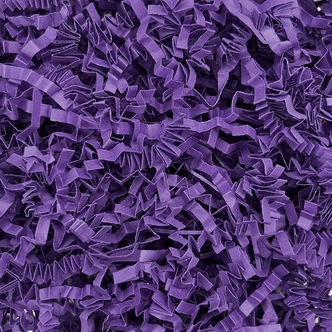 Tisspoms 1LB Deep Purple Crinkle Cut Paper Shred Filler, Paper Shreds for Basket Fillers, Birthday, Gift Wrapping, Anniversary, Wedding, Halloween, Thanksgiving, Christmas Gift Decor Party Filler