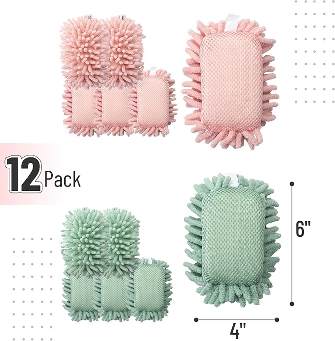 Mr. Pen- Magnetic Microfiber Shag Whiteboard Erasers, 4" x 6", 12 Pack
