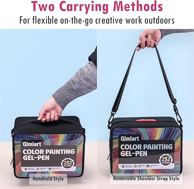 Colored Pen Gift Set, 252 Pack Colorful Gel Pens for Black Paper & White Paper, 0.6mm Fine Point Pens for Adult Drawing, Coloring,Journaling, Note Taking, Doodling, Art Supplies and DIY Crafts