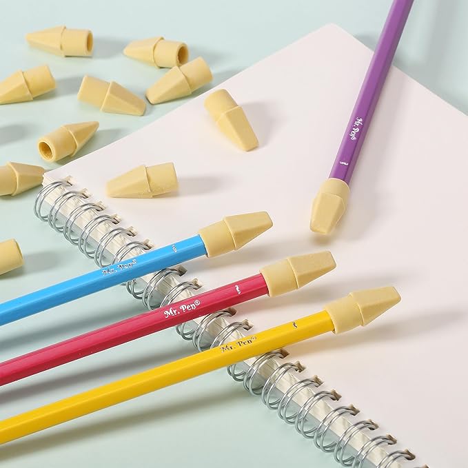 Mr. Pen- Pencil Eraser Toppers, 120 Pack, Yellow, Cap Erasers, Pencil Top Erasers, Eraser Caps, Tops for Pencils
