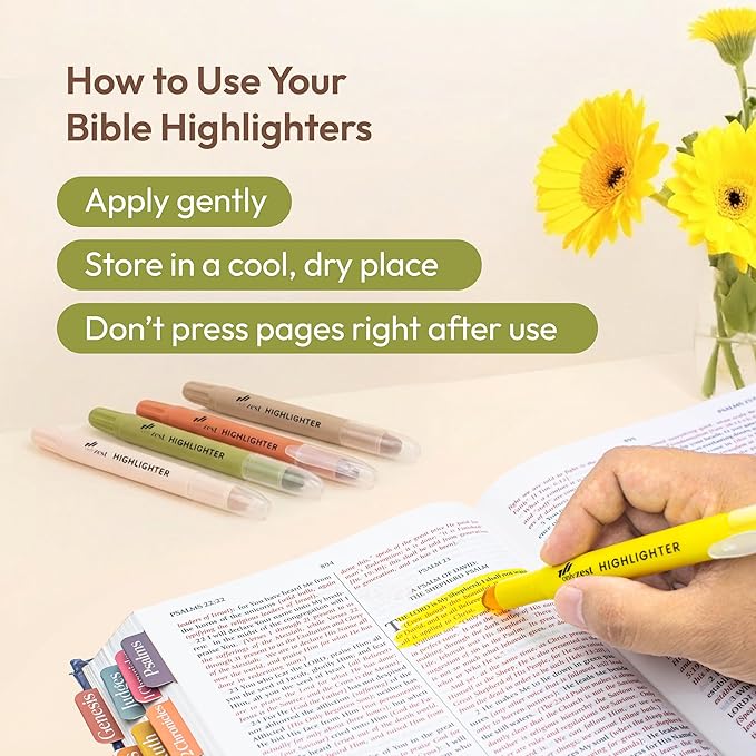 10 Pack Bible Safe Highlighters - Earthy Color, Wax Highlighters No Bleed, Scripture Markers for Journaling, Study Accessories and School Supplies