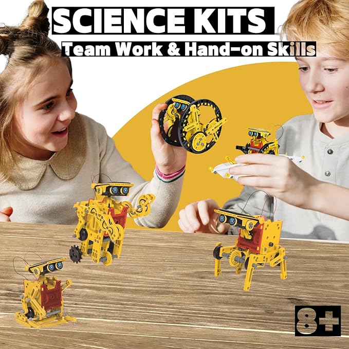 12-in-1 STEM Solar Robot Kit, Solar Powered Science Building Toys for Boys Age 8-12, Educational Robotics Learning Experiment Set for Kids
