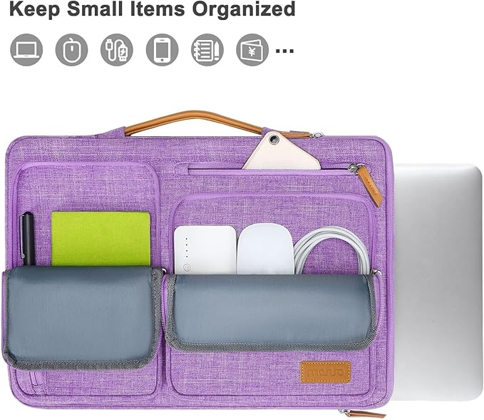 MOSISO 360 Protective Laptop Case 17.3 inch, 17-17.3 inch Laptop Sleeve Compatible with Dell, HP, Lenovo, Asus, Acer, Alienware, Side Open Carrying Case with 4 Zipper Pockets&Handle, Lilac