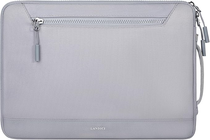 LANDICI 360°Protective Laptop Sleeve for 13-13.6 inch MacBook Air M3/A3113, M2/A2681 M1/A2337, MacBook Pro M2 M1/A2338 2025-2016, Waterproof Laptop Carrying Case for 12.9-inch iPad Pro, Grey