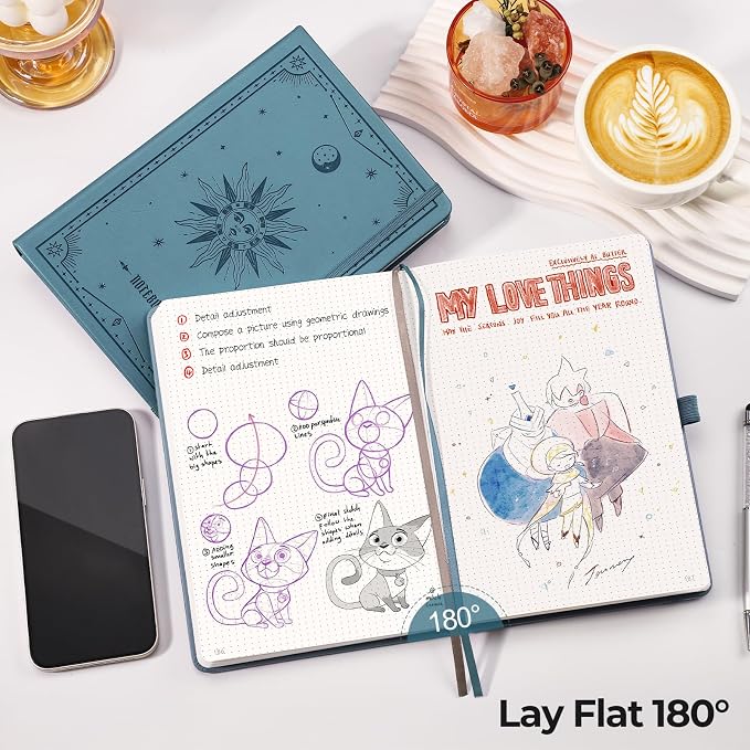 EMSHOI Dotted Journal Notebook, 320 Pages, A5 Size (5.7'' x 8.3'')
