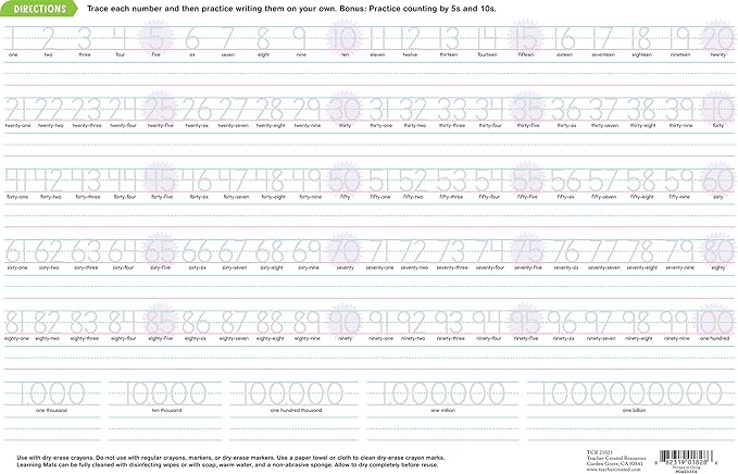 Teacher Created Resources Counting 1–100 Learning Mat