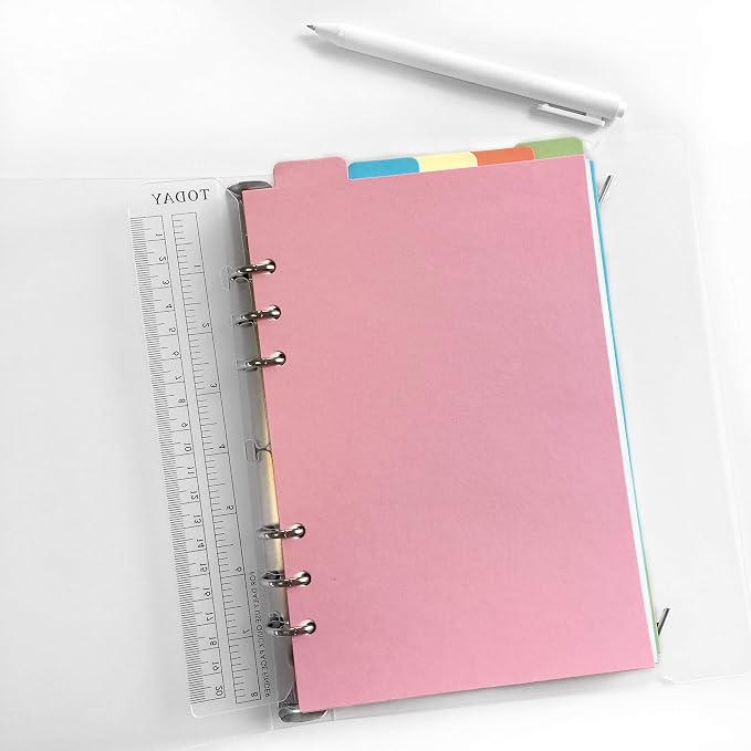 Zelten Refills/Loose Leaves for A5 Cover Ring Binder/Personal Organizer/Planner(A5 6 Holes, Divider Vertical Colored Paper)