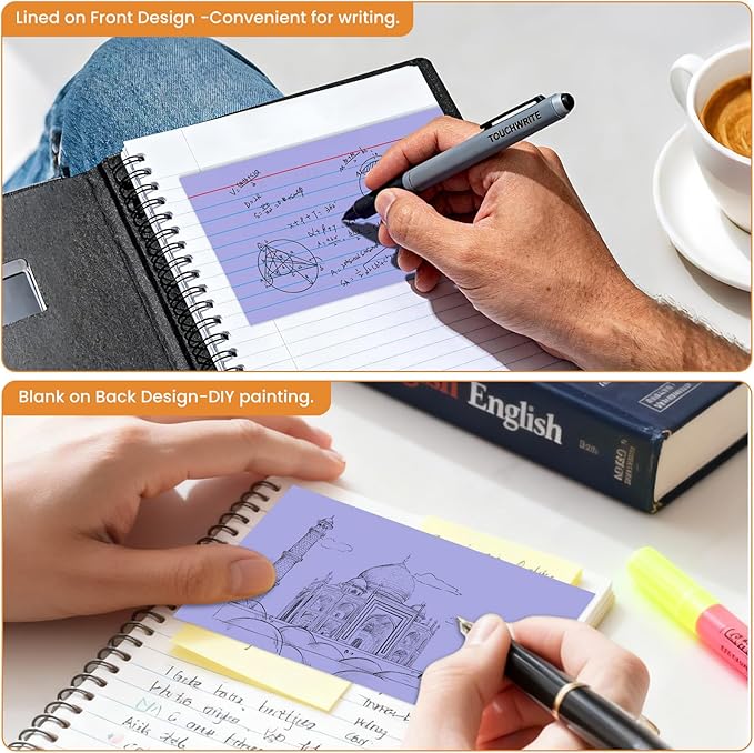 300PCS Index Cards 3 x 5 Inch, Purple Flash Cards, Lined Flashcards Notecards, Flash Cards for Studying, Ruled Front and Blank Back, Note Cards for Office, Home and School