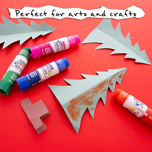 BAZIC Products Washable Colored Glue Stick 8g/0.28 Oz, All Purpose Acid Glue Sticks for Kids Photos Paper Kids at School Home Office (4/Pack), 1-Pack