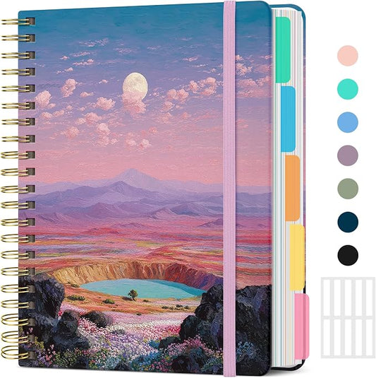 Taja Spiral Notebooks for Work 5 Subject Notebook with Removable Dividers