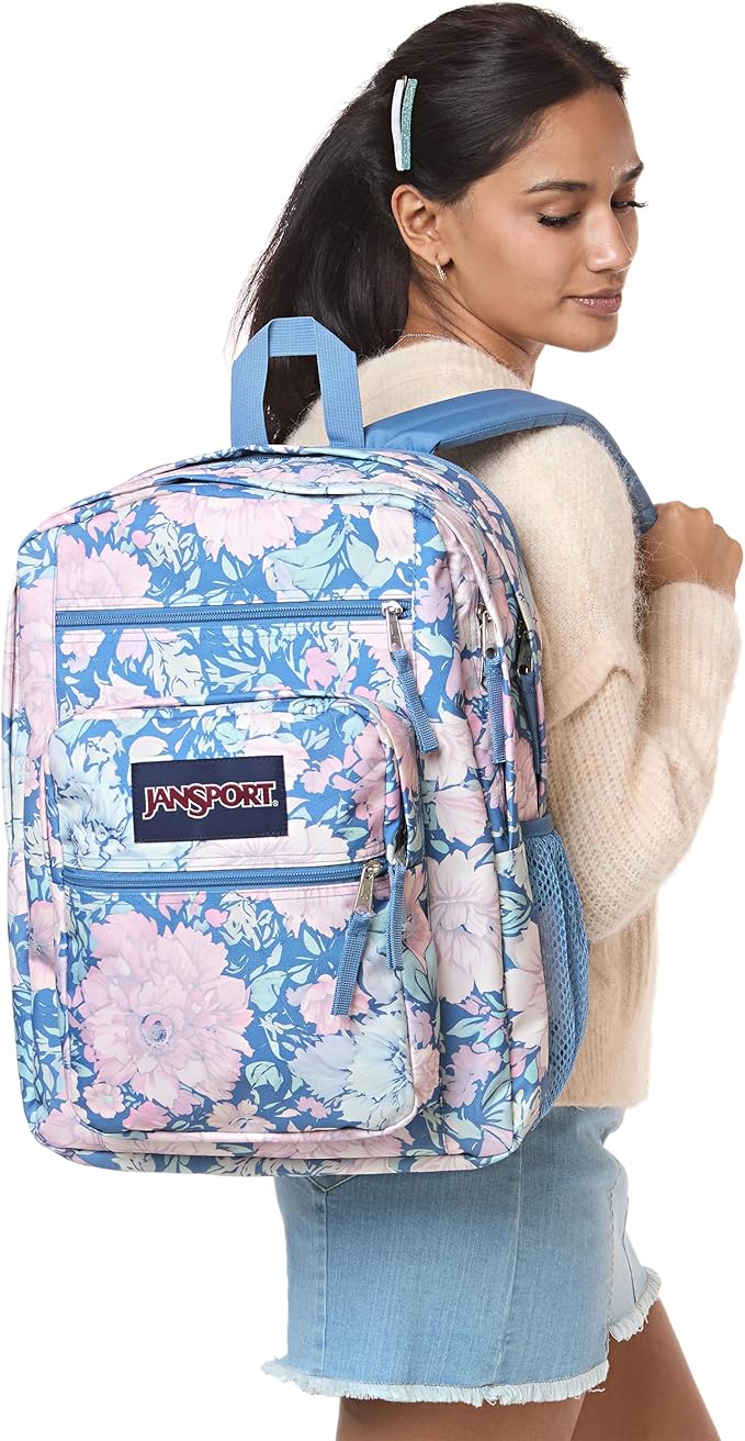 JanSport Laptop Backpack - Computer Bag with 2 Compartments, Ergonomic Shoulder Straps, 15” Laptop Sleeve, Haul Handle - Faded Tapestry Elemental Blue