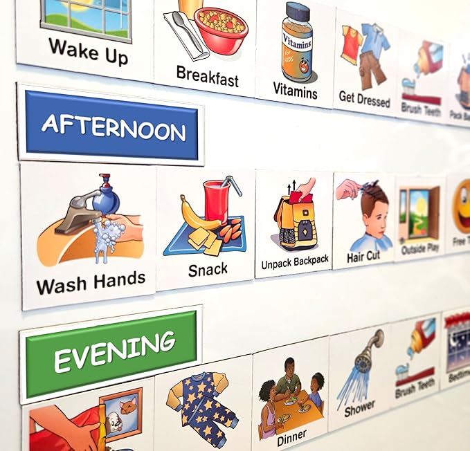 153 pc Daily Visual Schedule Magnets for Kids-Create Healthy Routines, Reminders, Kids Calendars, Chore Charts & Behavioral Supports for Kids who Thrive on visuals, Type A Toddlers, Autism & ADHD